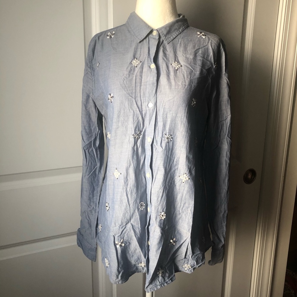 Old Navy Embellished Chambray Button-Down